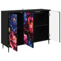 vidaXL Servírovacia skriňa KIEL Čierny dub 102 x 33 x 76 cm