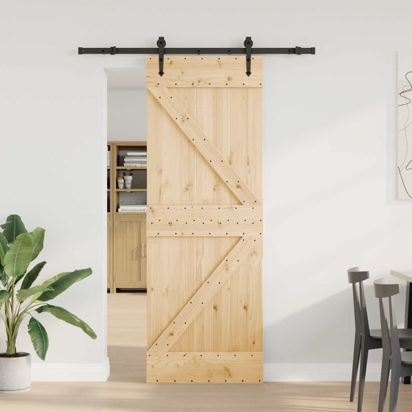 vidaXL Posuvné dvere NARVIK Prírodná a čierna 70 x 210 cm (152,5 cm)