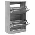 vidaXL Botník sivý sonoma 60x34x96,5 cm kompozitné drevo
