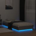 vidaXL Posteľný rám s LED svetlami sivý sonoma 90x200 cm