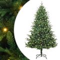vidaXL Umelý predsvietený vianočný stromček Zelená 180 cm PVC a PE