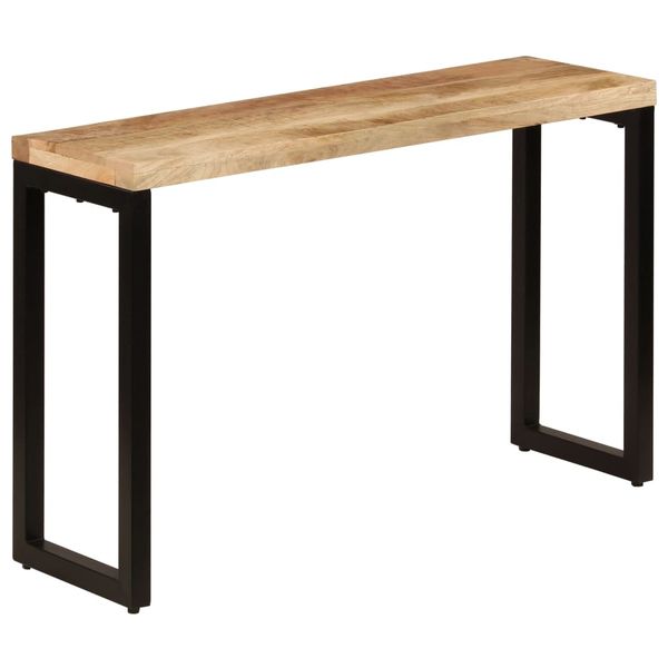 vidaXL Konzolový stolík 120x35x76 cm mangové drevo a oceľ