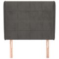 vidaXL Čelo postele so záhybmi tmavosivé 83x23x118/128 cm zamat
