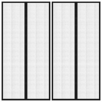 vidaXL Závesy proti hmyzu s magnetickými blokmi 2ks čierne 220x100 cm