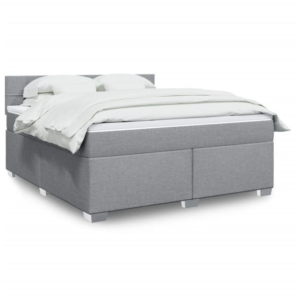vidaXL Boxspring posteľ s matracom bledosivá 180x200 cm látka