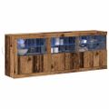 vidaXL LED komoda Staré drevo 181 x 37 x 67 cm Kompozitné drevo