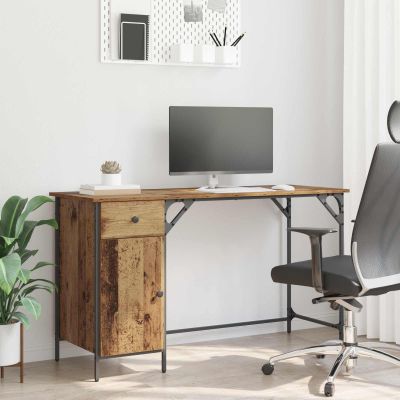 vidaXL Počítačový stôl Staré drevo 131 x 48 x 75 cm Kompozitné drevo