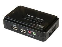 Single VGA - Hot-key & Audio Support - 2048x1536 @60Hz KVM Switch - KVM Video Switch (SV211KUSB) - Prepínač KVM / audio - 2 x KVM / zvuk - 1 miestny používateľ - desktop