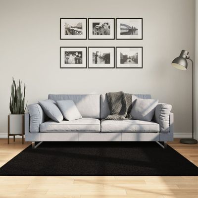 vidaXL Koberec HUARTE s krátkym vlakom umývateľný čierny 160x160 cm