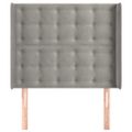 vidaXL Čelo postele so záhybmi bledosivé 93x16x118/128 cm zamat