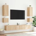 vidaXL TV nástenné skrinky s LED svetlami 2 ks dub sonoma 40,5x35x40cm