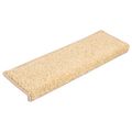 vidaXL Schodové rohože 20 ks 65x21x4 cm krémové s obdĺžnikovým okrajom