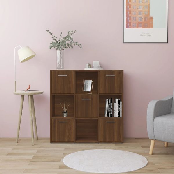 vidaXL Knižnica hnedý dub 90x30x90 cm spracované drevo