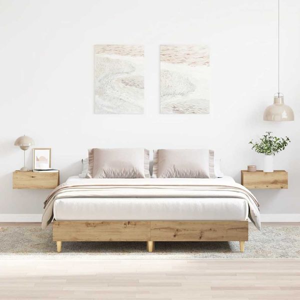 vidaXL Posteľný rám bez matraca remeselnícky dub 150x200 cm