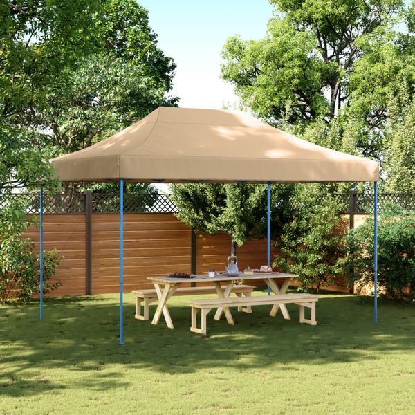 vidaXL Skladací pop-up párty stan béžový 410x279x315 cm