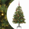 vidaXL Umelý vianočný stromček s pniškami Zelená 150 cm PVC a PE a kov