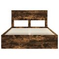 vidaXL Rám postele Dymová dub 140 x 190 cm Masívne borovicové drevo