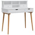 vidaXL Sada toaletného stolíka FAUSKE 2 ks Biela 100 x 50 x 103,5 cm