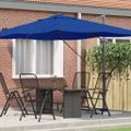 vidaXL Slnečník 351 x 250 x 260 cm Polyester a hliník Azurblue