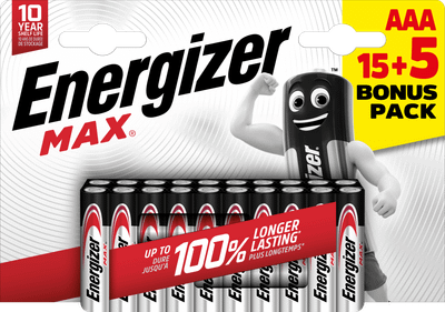 Energizer Max AAA alkalické batérie 15+5 20ks E303349400