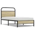 vidaXL Posteľný rám bez matraca 75x190 cm dub sonoma kompozitné drevo