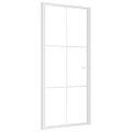 vidaXL Vnútorné dvere 93x201,5 cm biele ESG sklo a hliník