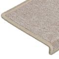 vidaXL Schodové rohože 10 ks 65x21x4 cm taupe s obdĺžnikovým okrajom