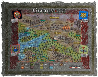 Mapa Ghatanu a okolitých krajín