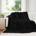 vidaXL Prikrývky na hodenie 6 ks Čierna 240 x 220 cm 8.76 kg Flís