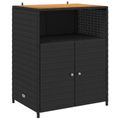 vidaXL Skrinkový Čierna 70 x 50 x 87 cm Polyester a Roly Rattan