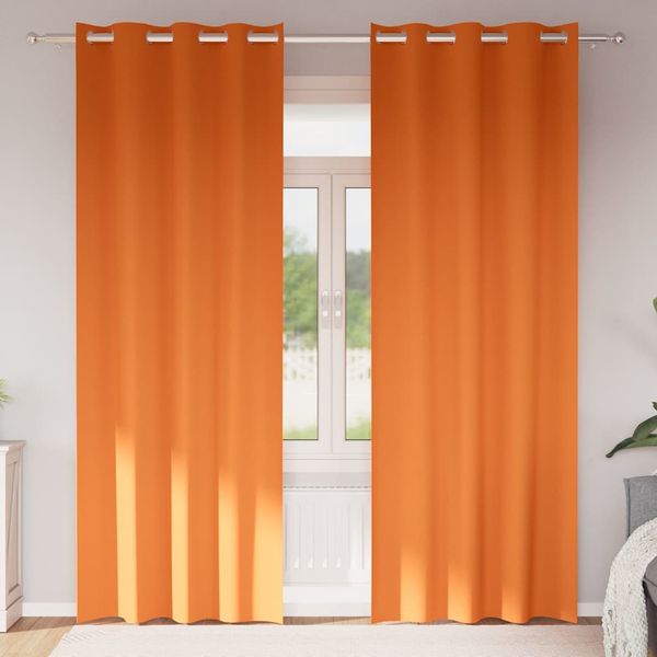 vidaXL Záclony na zatemnenie s krúžkami 2 pcs Jasná oranžová