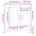 vidaXL Komoda lesklá biela 69,5x34x90 cm spracované drevo