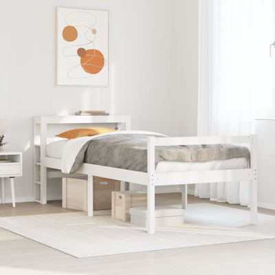 vidaXL Posteľný rám pre seniorov čelo biely 90x190 cm borovicový masív