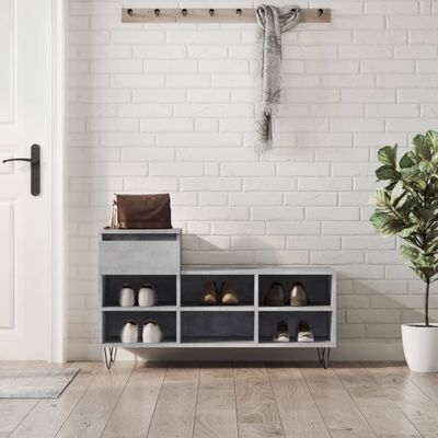 vidaXL Botník betónovo sivý 102x36x60 cm spracované drevo