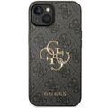 Puzdro Guess pre iPhone 15 6,1" GUHCP15S4GMGGR sivé HC PU koža 4G Metal Logo