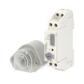 Súmrakový spínač PALADIN 923500, 1-1000lux, 16A, s ext. čidlom, IP54, šedý, na DIN