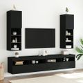 vidaXL TV skrinka s LED svetlami čierna 30,5x30x102 cm