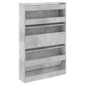 vidaXL Botník betónovo sivý 80x21x125,5 cm kompozitné drevo
