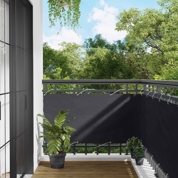 vidaXL Balkónová obrazovka Čierny 75 x 200 cm PU potiahnutý oxford alu
