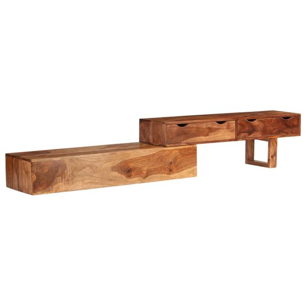 vidaXL TV stolík, hnedý 200x30x35 cm, drevený masív akácia