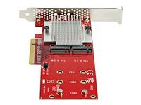 Full/Low-Profile Brackets (PEX8M2E2) - Adaptér rozhrania - M.2 - Expansion Slot to M.2 - M.2 karta - nízky profil - PCIe 3.0 x8 - červená - kompatibilný s TAA