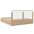 vidaXL Rám postele Sonoma dub 200 x 200 cm Inžinierske drevo