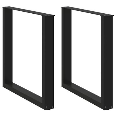 vidaXL Nohy k jedálenskému stolu v tvare U, 2 ks, čierne, 80 x (72-73) cm, oceľové