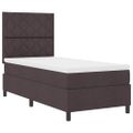 vidaXL Posteľ s pružinovým rámom Tmavo hnedá 90 x 200 cm látka