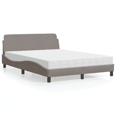vidaXL Posteľ s matracom Dover sivohnedá 140x190 cm látka