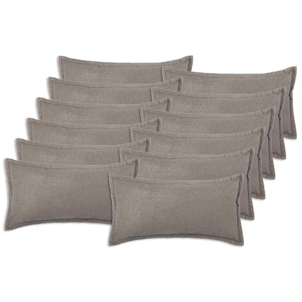 vidaXL Poťah na podložku 12 pcs HOUTEN Svetlosivá 40 x 80 cm Bouclé