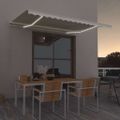 vidaXL Ručne zaťahovacia markíza s LED 400x300 cm krémová