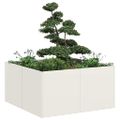 VidaXL kvetináč Biela 80x80x40 cm Oceľ valcovaná za studena