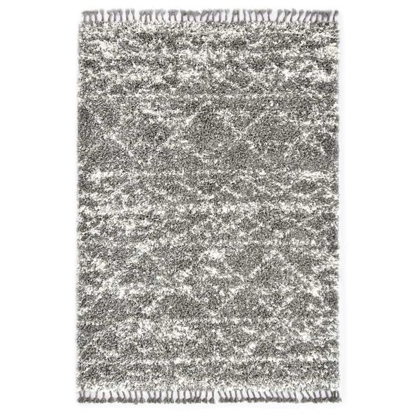 vidaXL Koberec Berber chlpatý sivý a béžový 80x150 cm PP