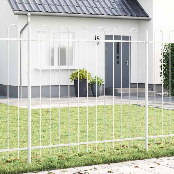 vidaXL Záhradný plot BOXTEL 5 ks 8,5 x 1,5 m Práškovaná oceľ Biela
